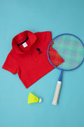 Boy Baby Red Basic Polo Neck T-Shirt