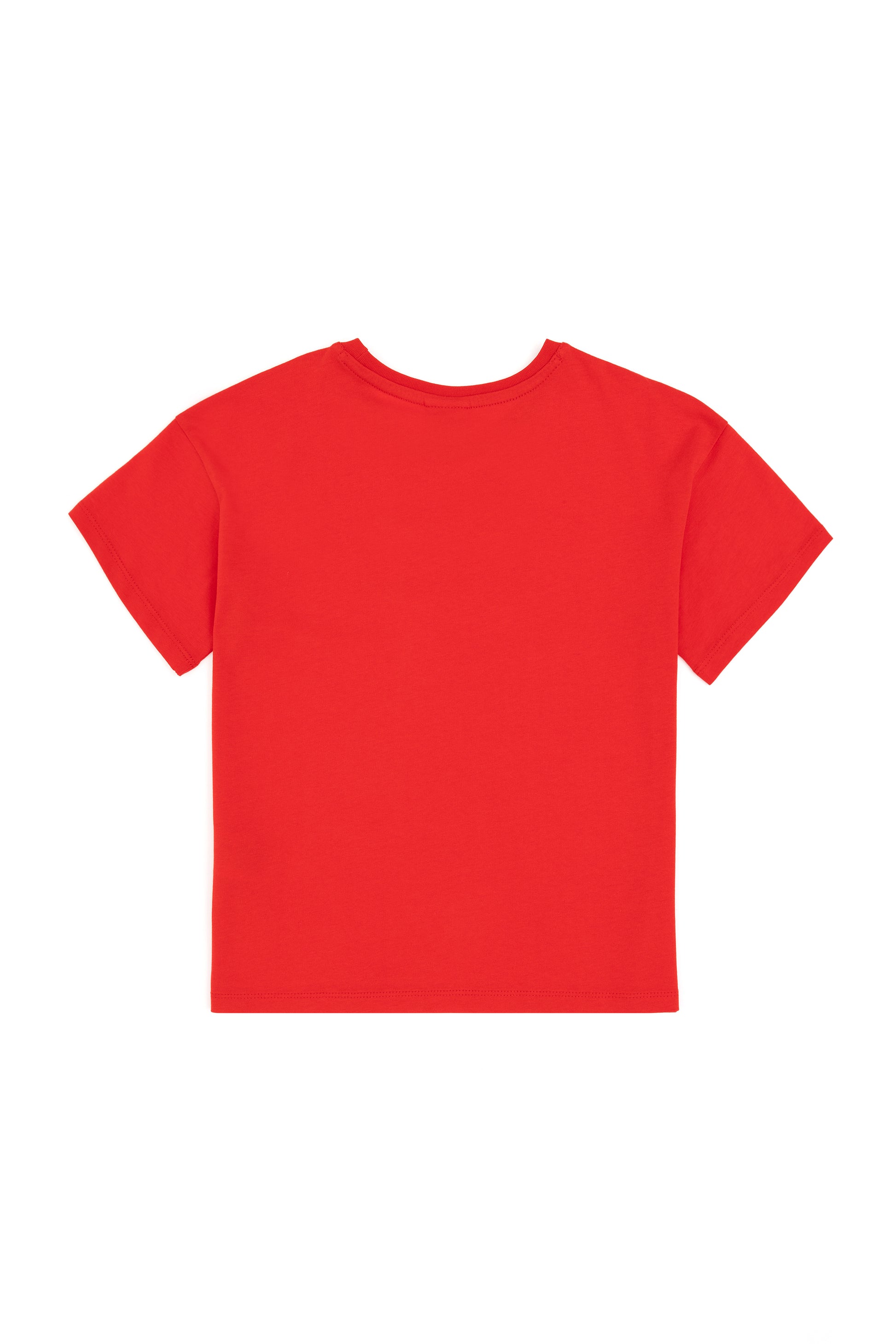 Boy's Red Oversize Crew Neck T-Shirt