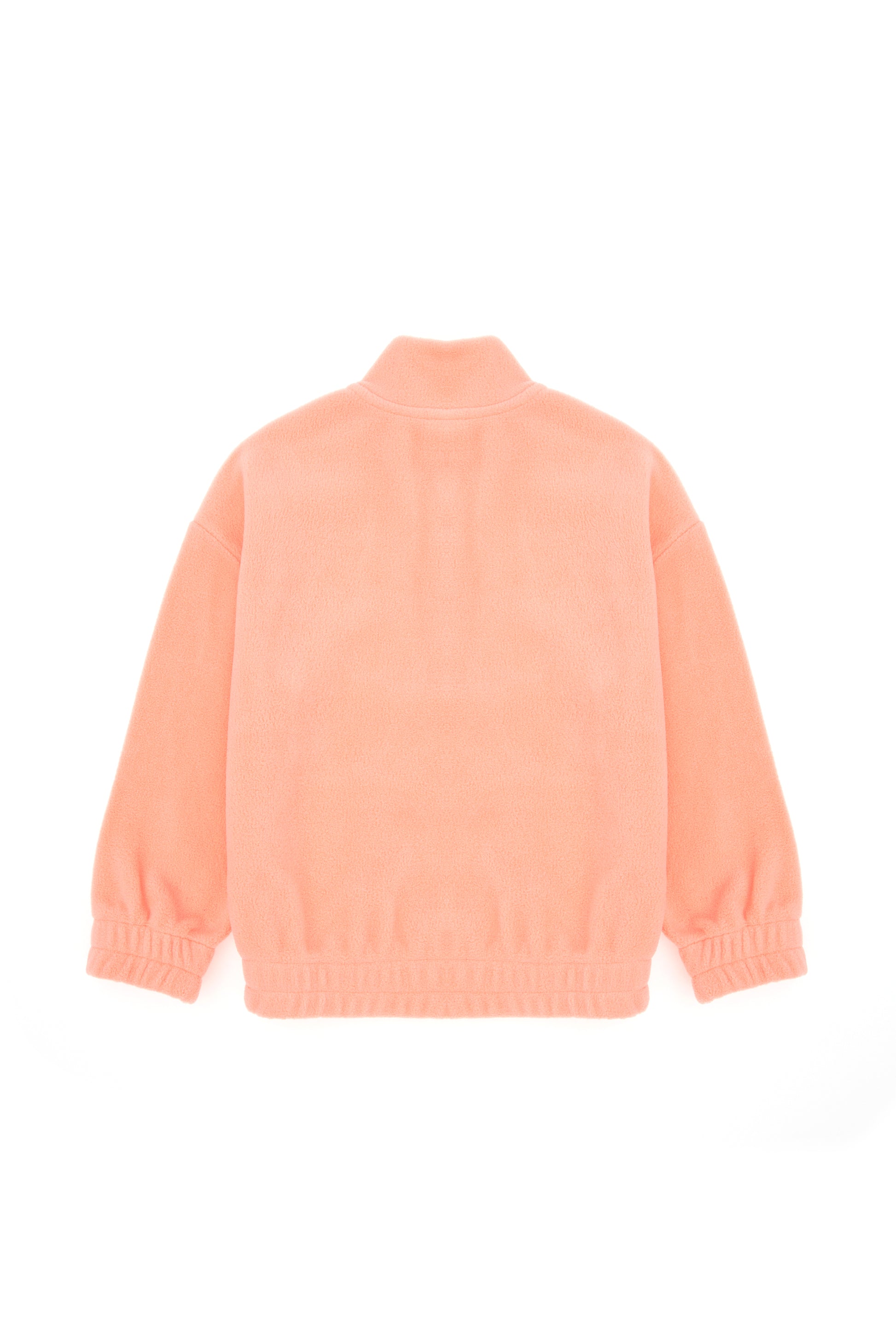 Girls' Half Zipper Salmon Fleece Sweatshirt