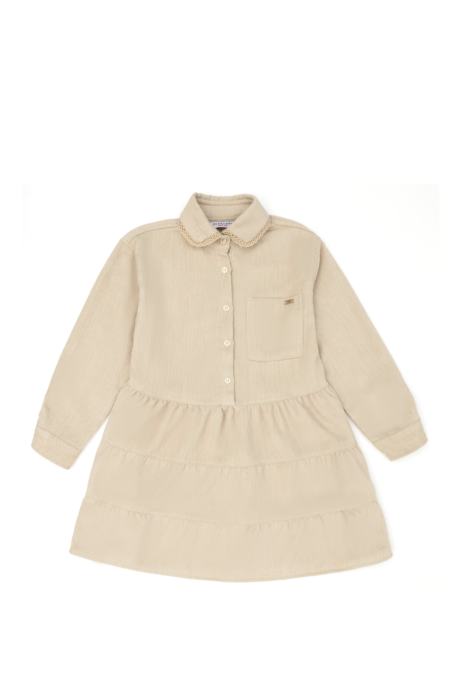 Girls' Sand Long Sleeve Knit Dress