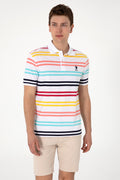 Men's Regular Fit Polo Neck White T-Shirt