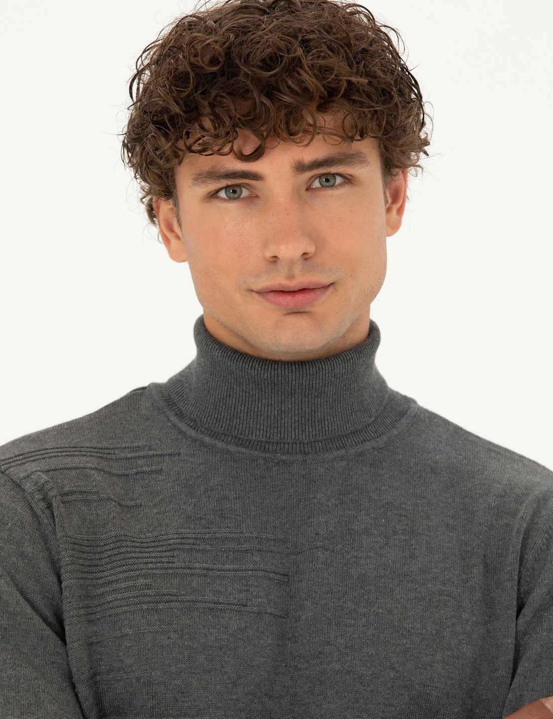 Grey Melange Slim Fit Sweater