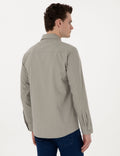Light Khaki Slim Fit Jean Shirt