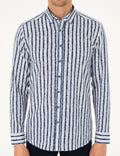Navy Blue Slim Fit Long Sleeve Shirt
