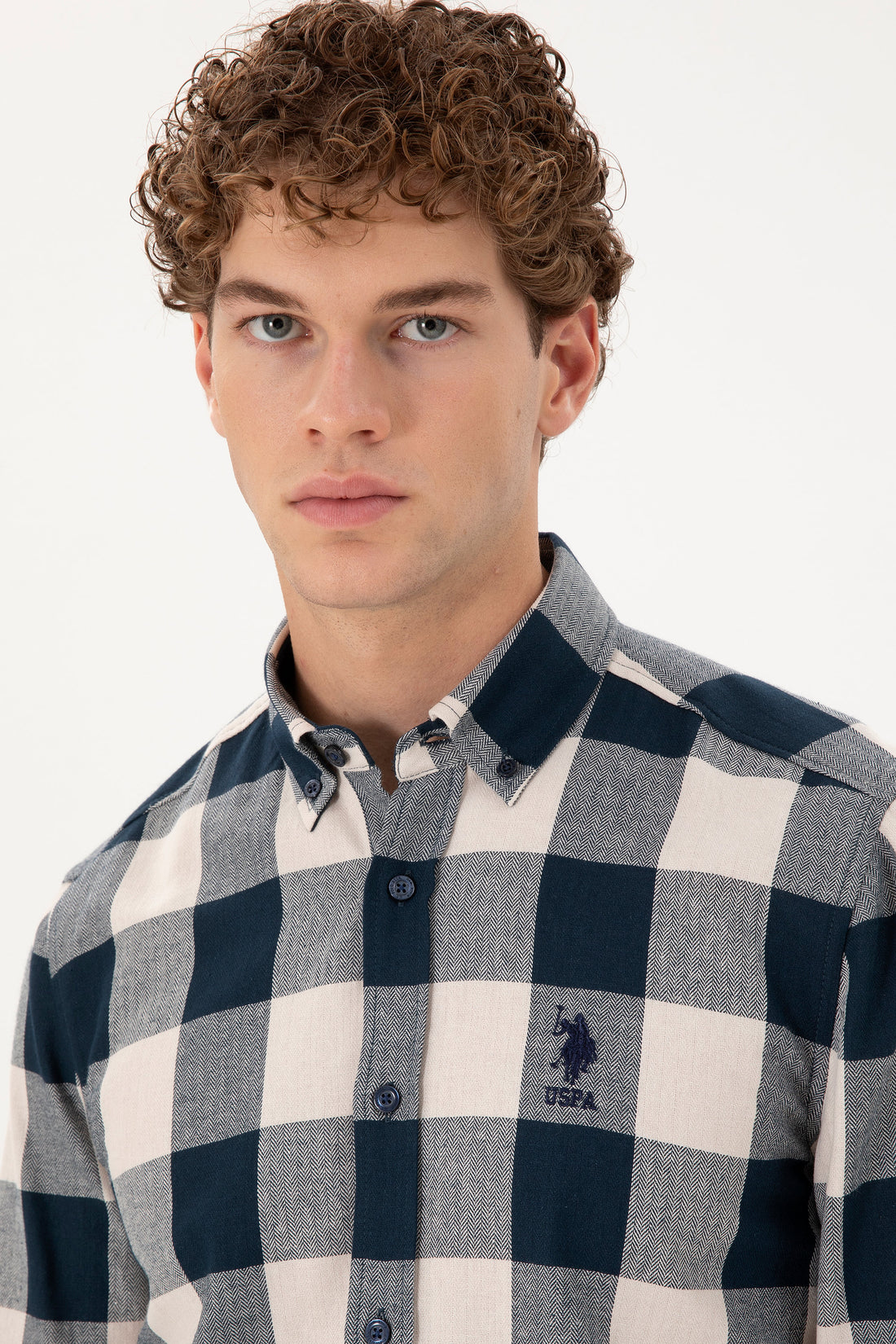 Men's Navy Blue Long Sleeve Shirt