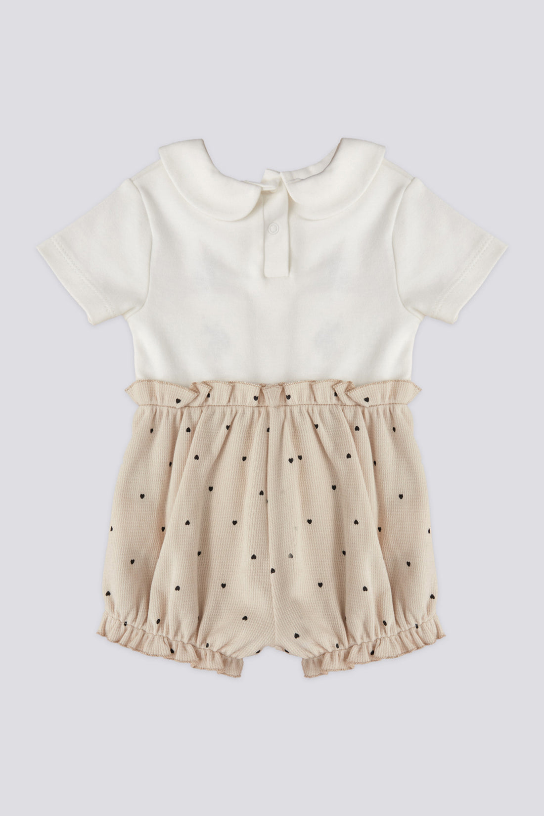 Baby Girl Beige Polka Dot Jumpsuit