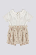 Baby Girl Beige Polka Dot Jumpsuit