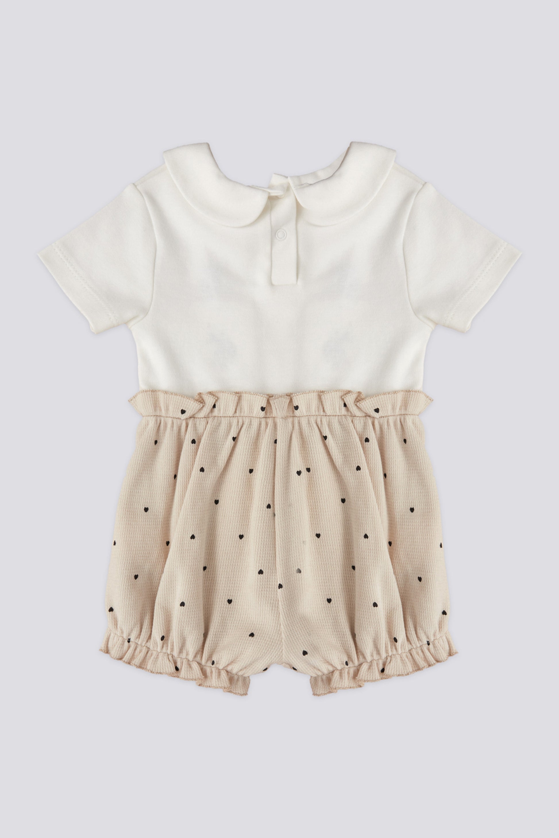 Baby Girl Beige Polka Dot Jumpsuit