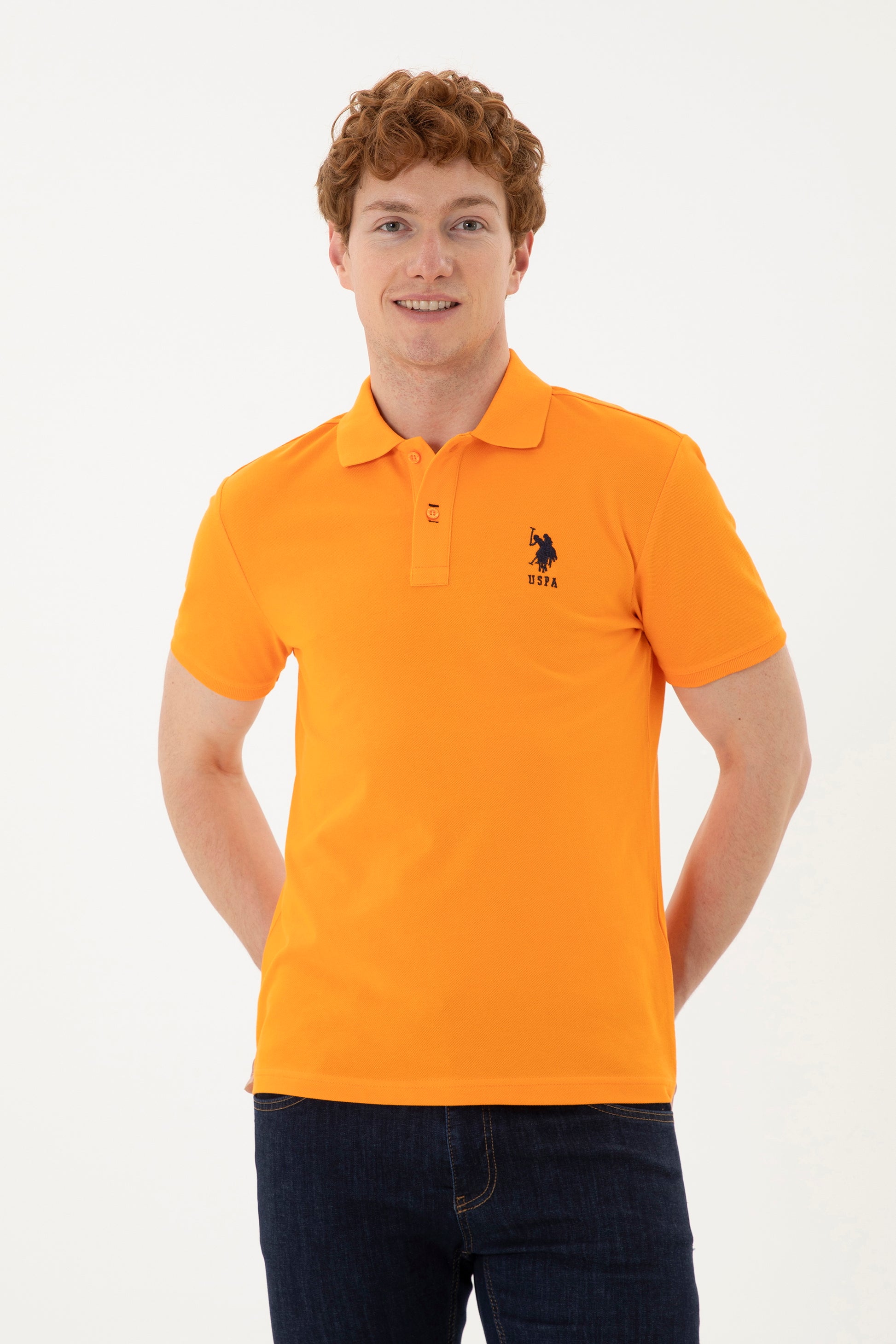 Men's Orange Basic T-Shirt