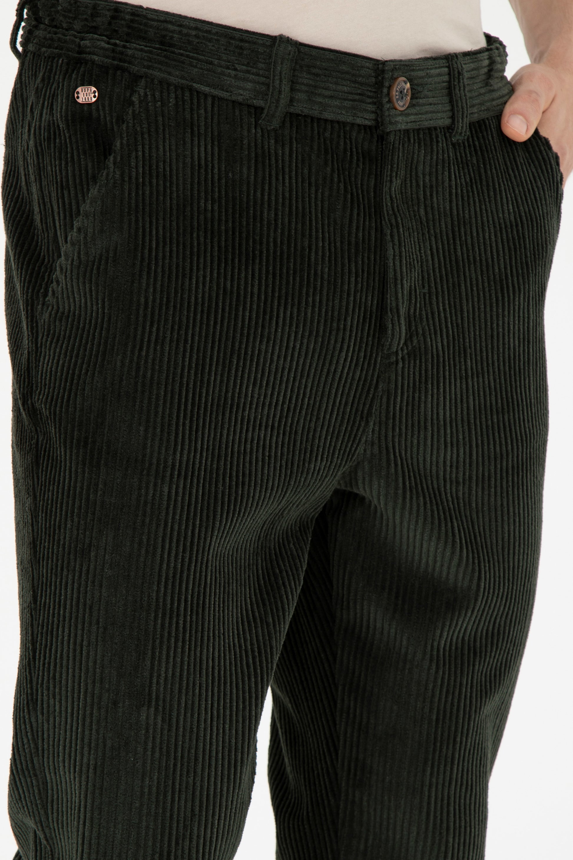 Men's Dark Green Canvas Pants