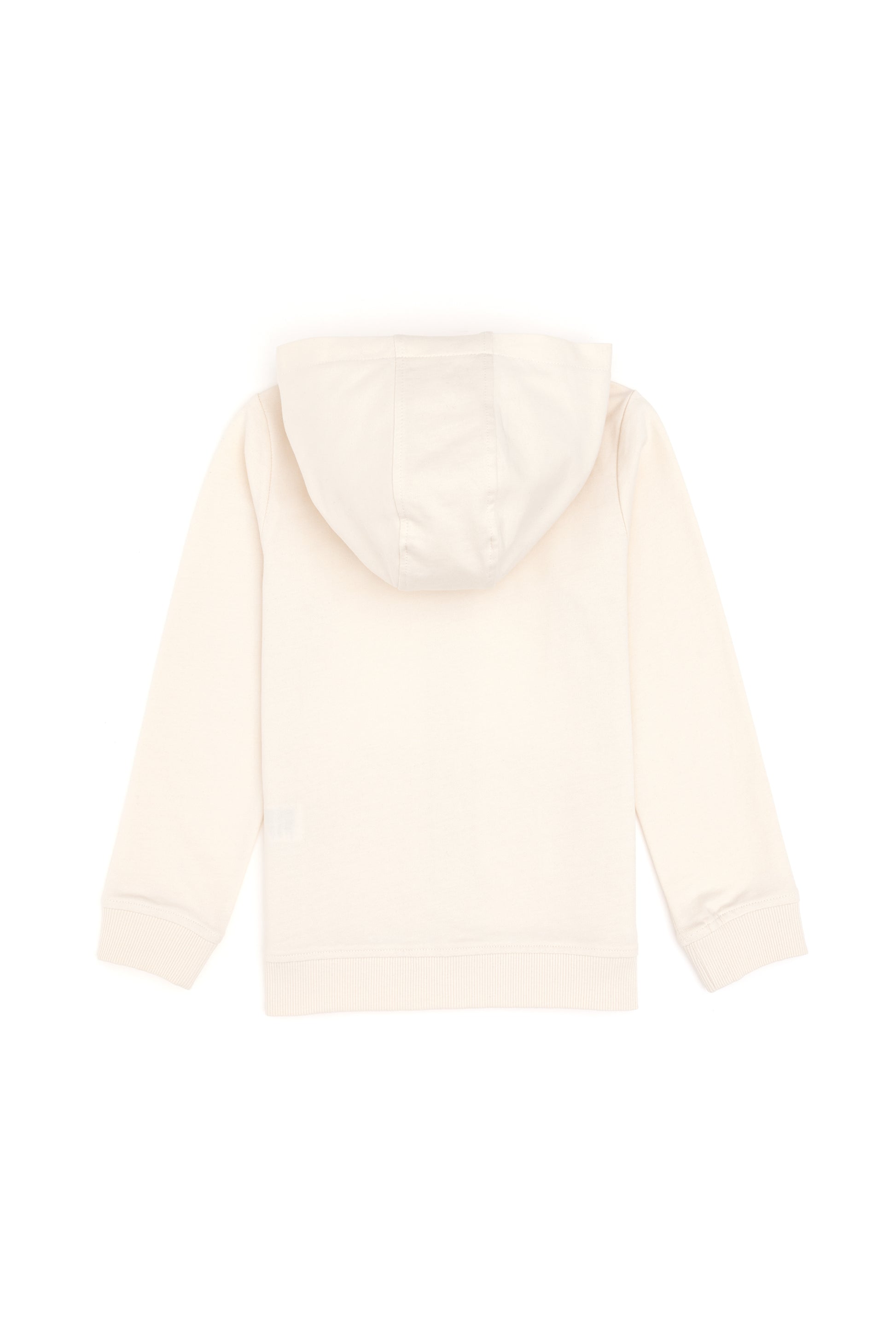 Girls' Cream Zippered Basic Sweatshirt