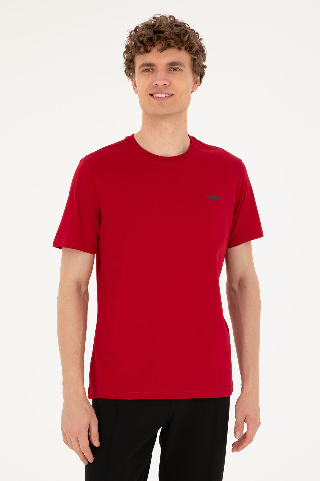 Men's Regular Fit Crew Neck Burgundy T-Shirt