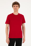 Men's Regular Fit Crew Neck Burgundy T-Shirt