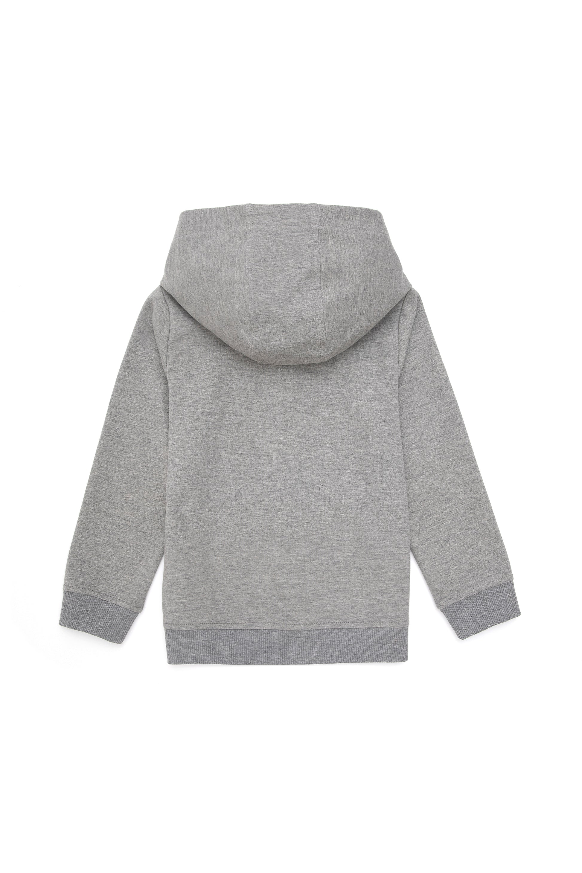 Girls' Grey Melange Zipper Sweatshirt
