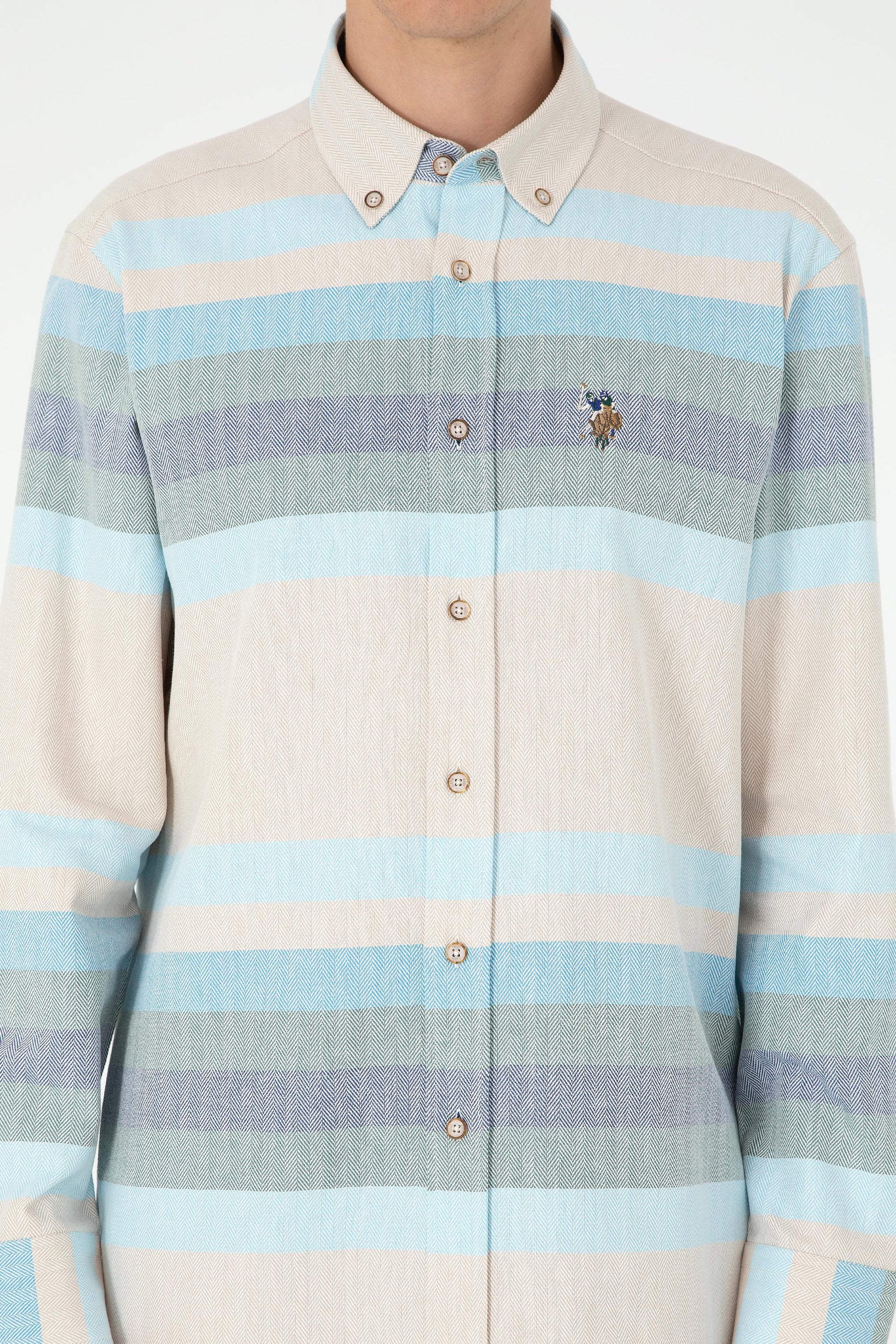 Men's Light Blue Long Sleeve Shirt