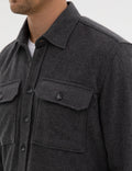Anthracite Classic Collar Double Pockets Shirt Jacket