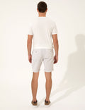 Beige Slim Fit Striped Bermuda Shorts