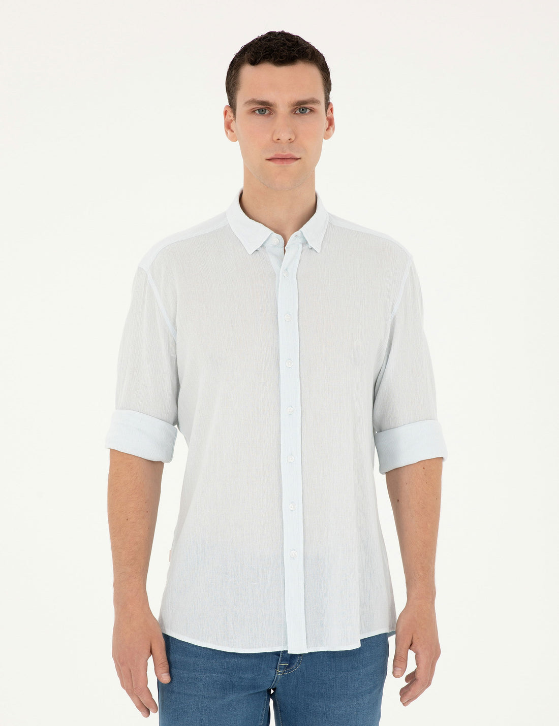 Light Blue Regular Fit Long Sleeve Shirt