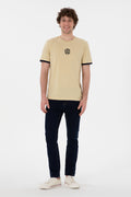 Men's Regular Fit Crew Neck Light Khaki T-Shirt