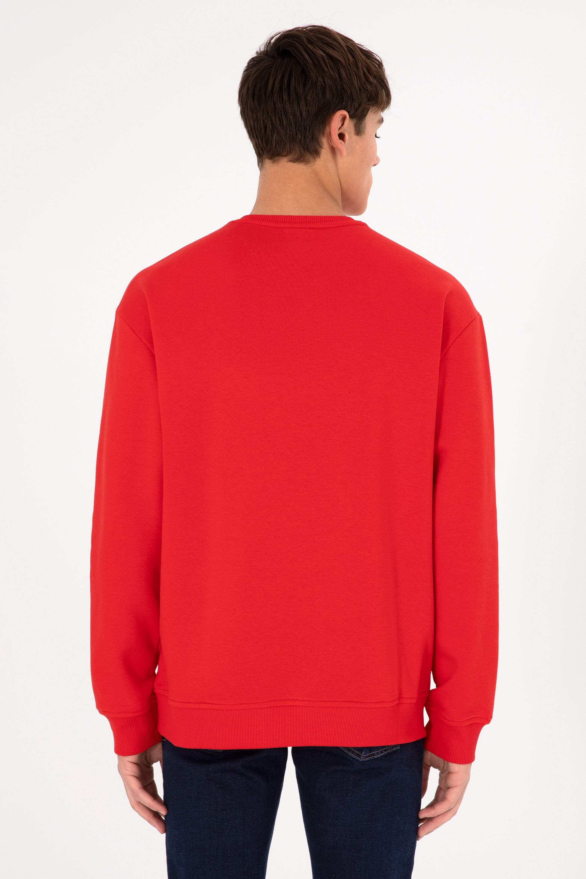 Men's Red Basic Sweatshirt