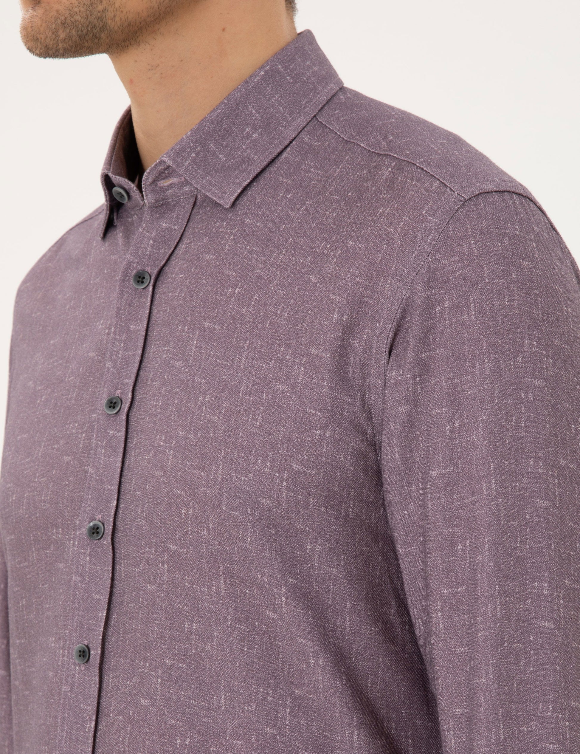 Purple Slim Fit Long Sleeve Shirt