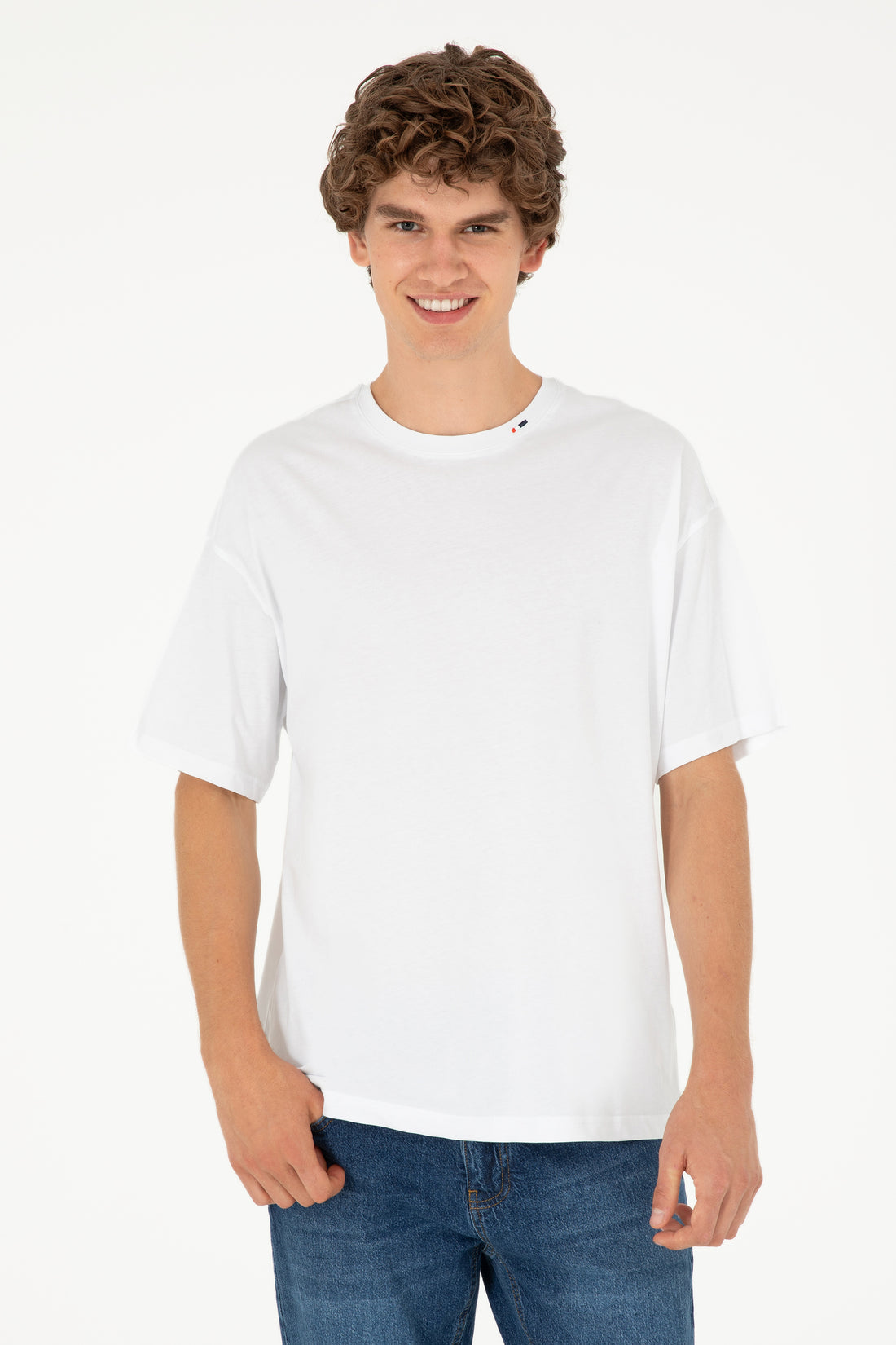 Men's Oversize Fit Crew Neck White T-Shirt