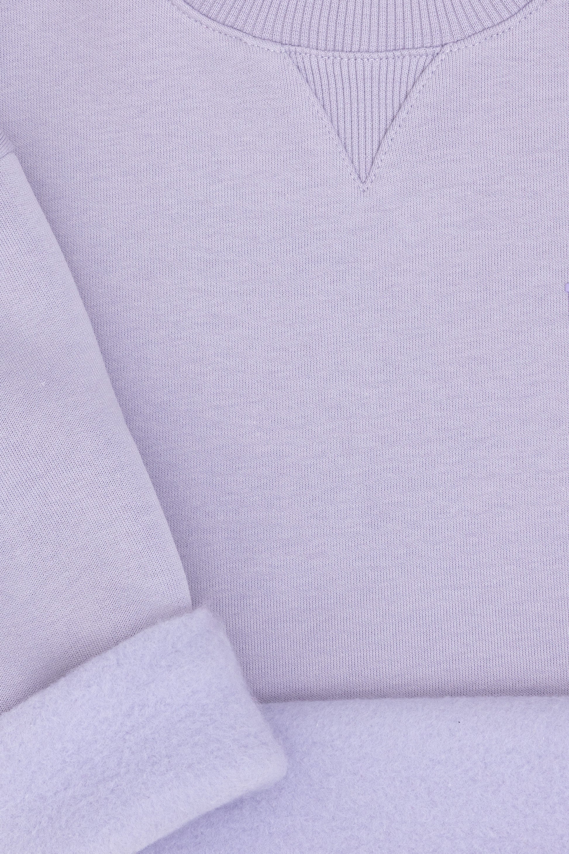 Girls' Lilac Basic Chiffon Crew Neck Sweatshirt