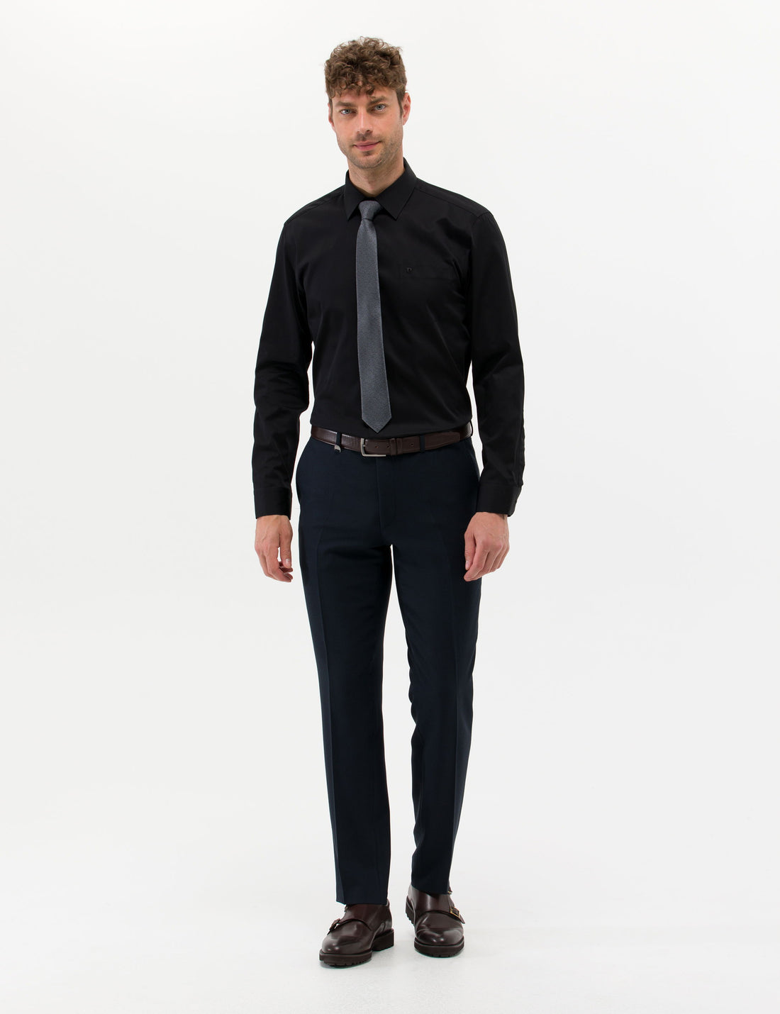 Black Regular Fit Long Sleeve Classic Shirt