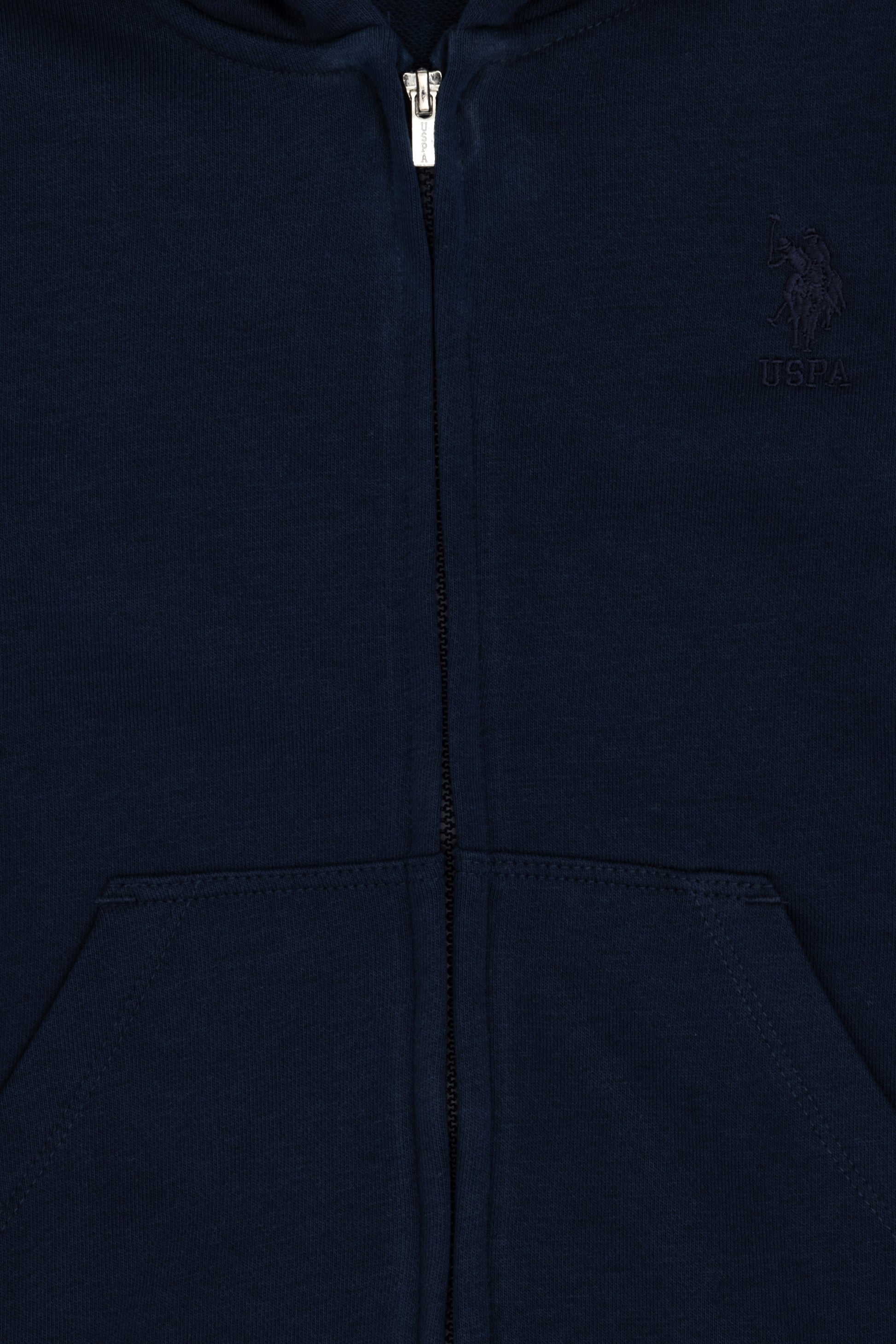 Boy's Navy Blue Basic Zipper Sweatshirt