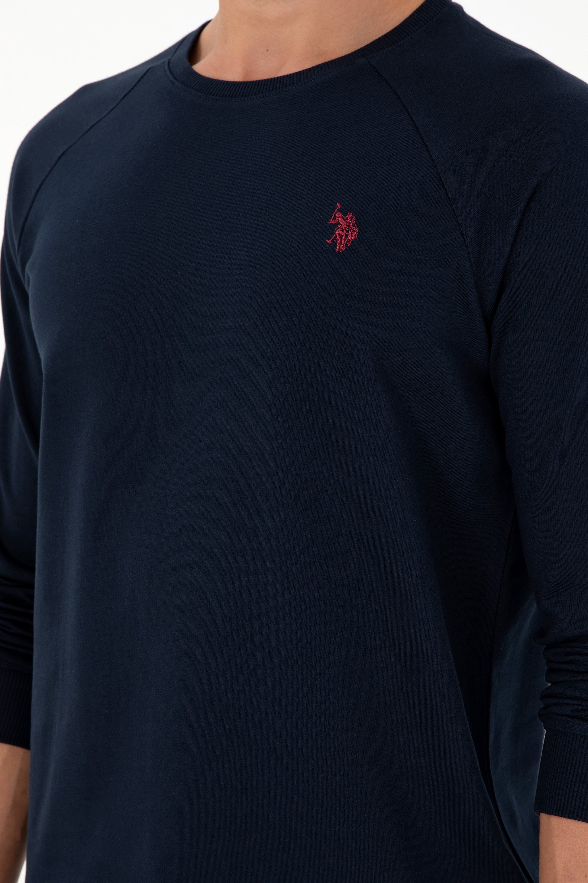 Men's Regular Fit Crew Neck Navy Basic Sweatshirt