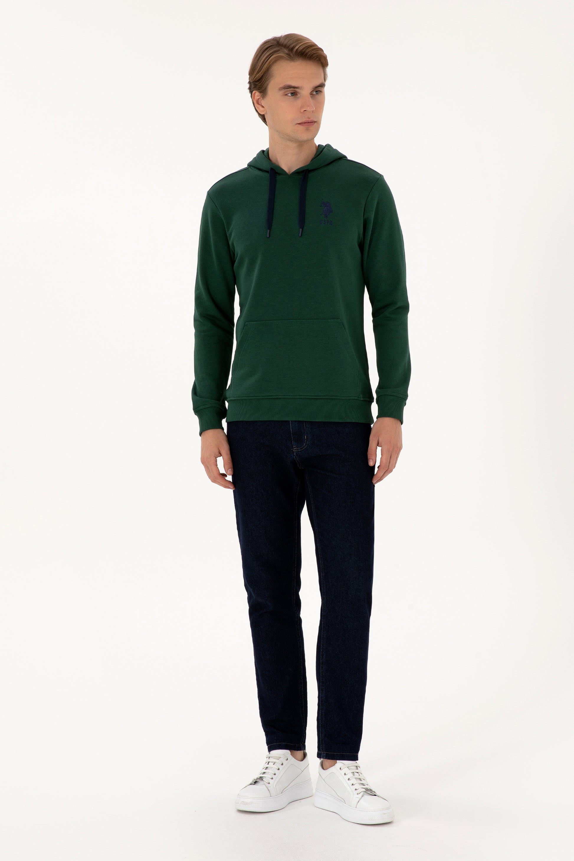 Men's Dark Green Basic Sweatshirt