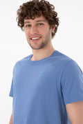 Men's Regular Fit Crew Neck Dark Blue Basic T-Shirt