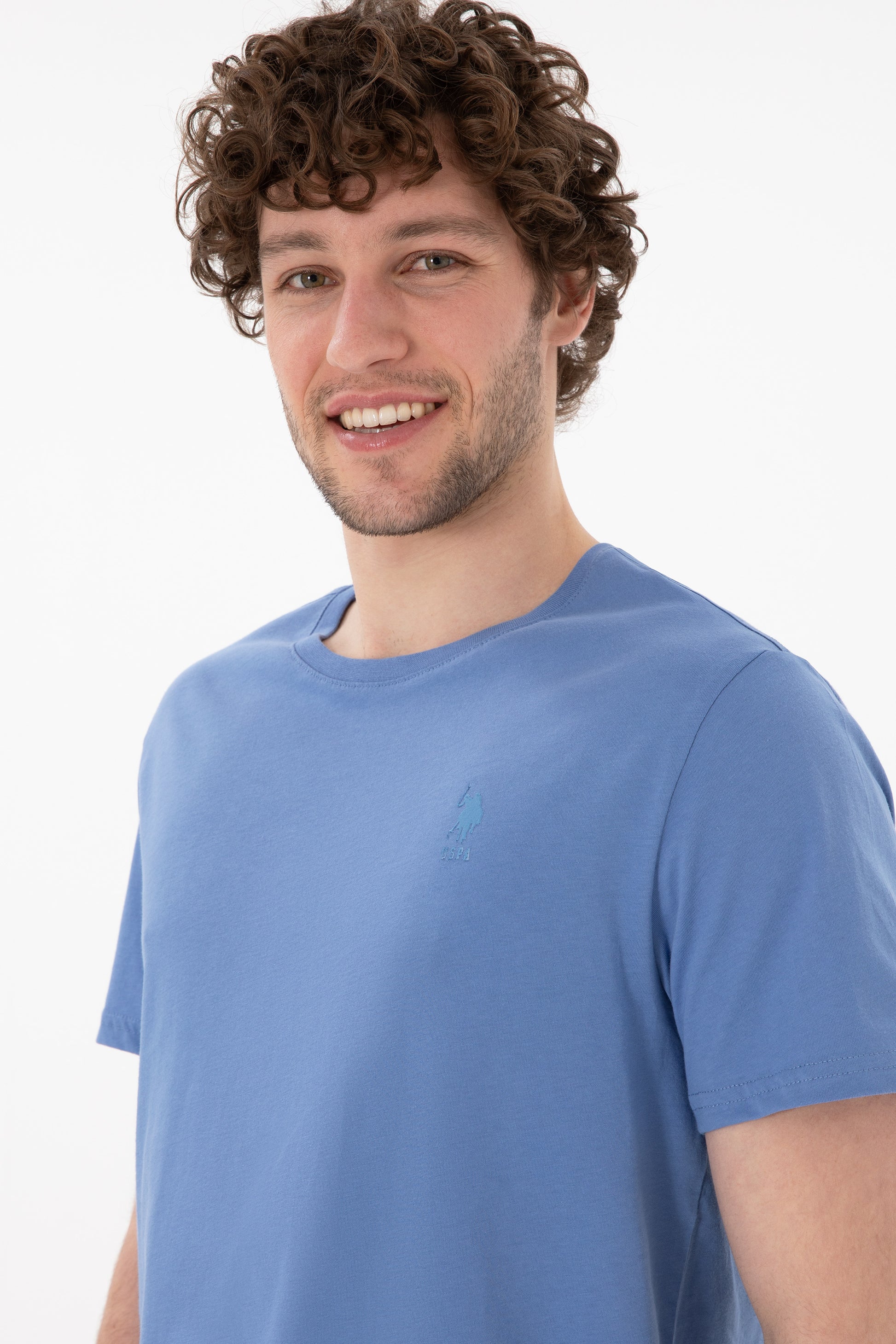 Men's Regular Fit Crew Neck Dark Blue Basic T-Shirt