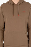 Men's Hooded Khaki Basic Charcoal Sweatshirt