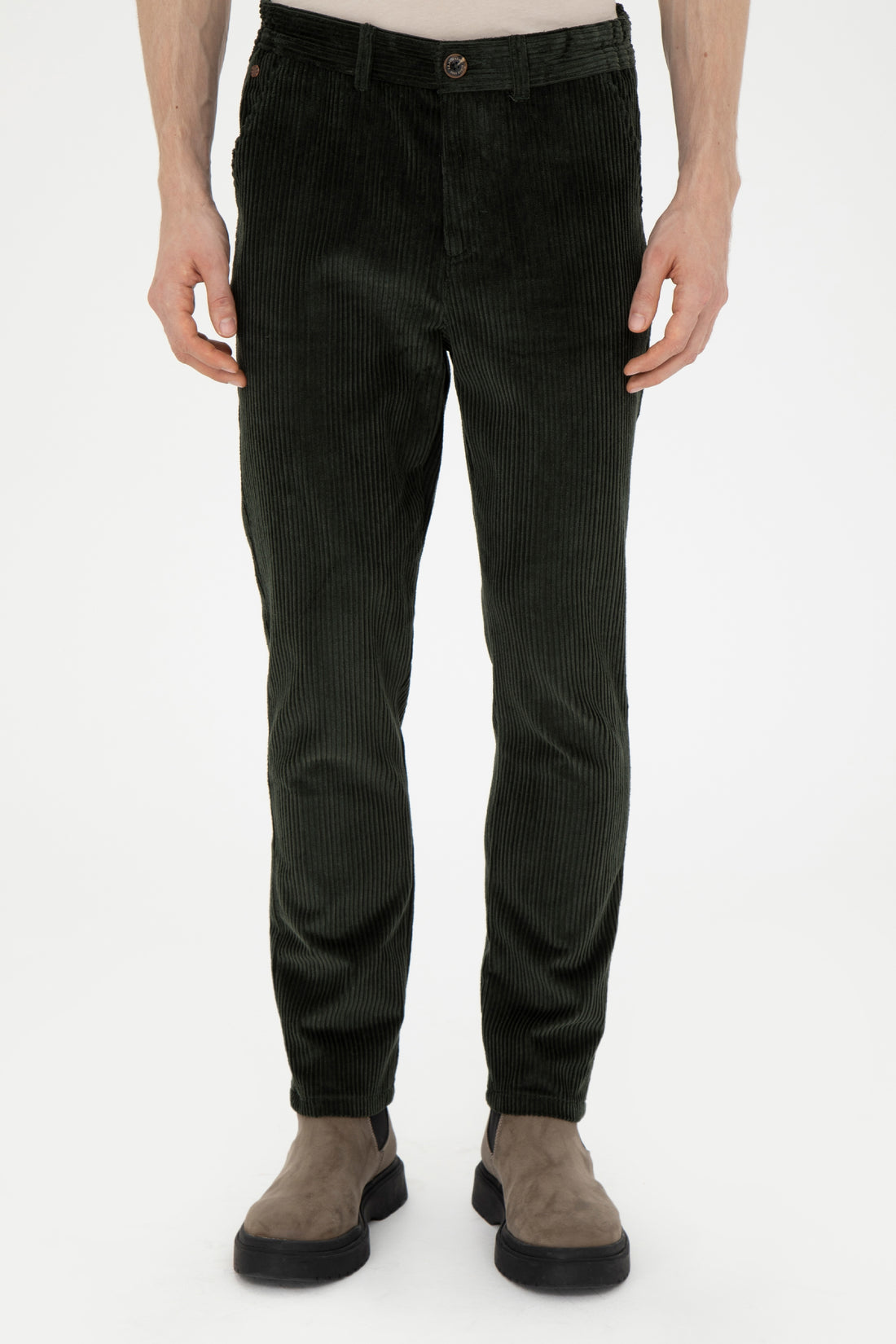 Men's Dark Green Canvas Pants