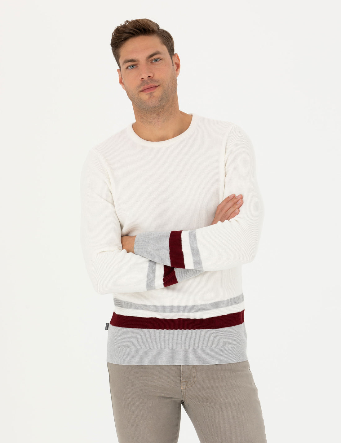 Ecru Slim Fit Sweater