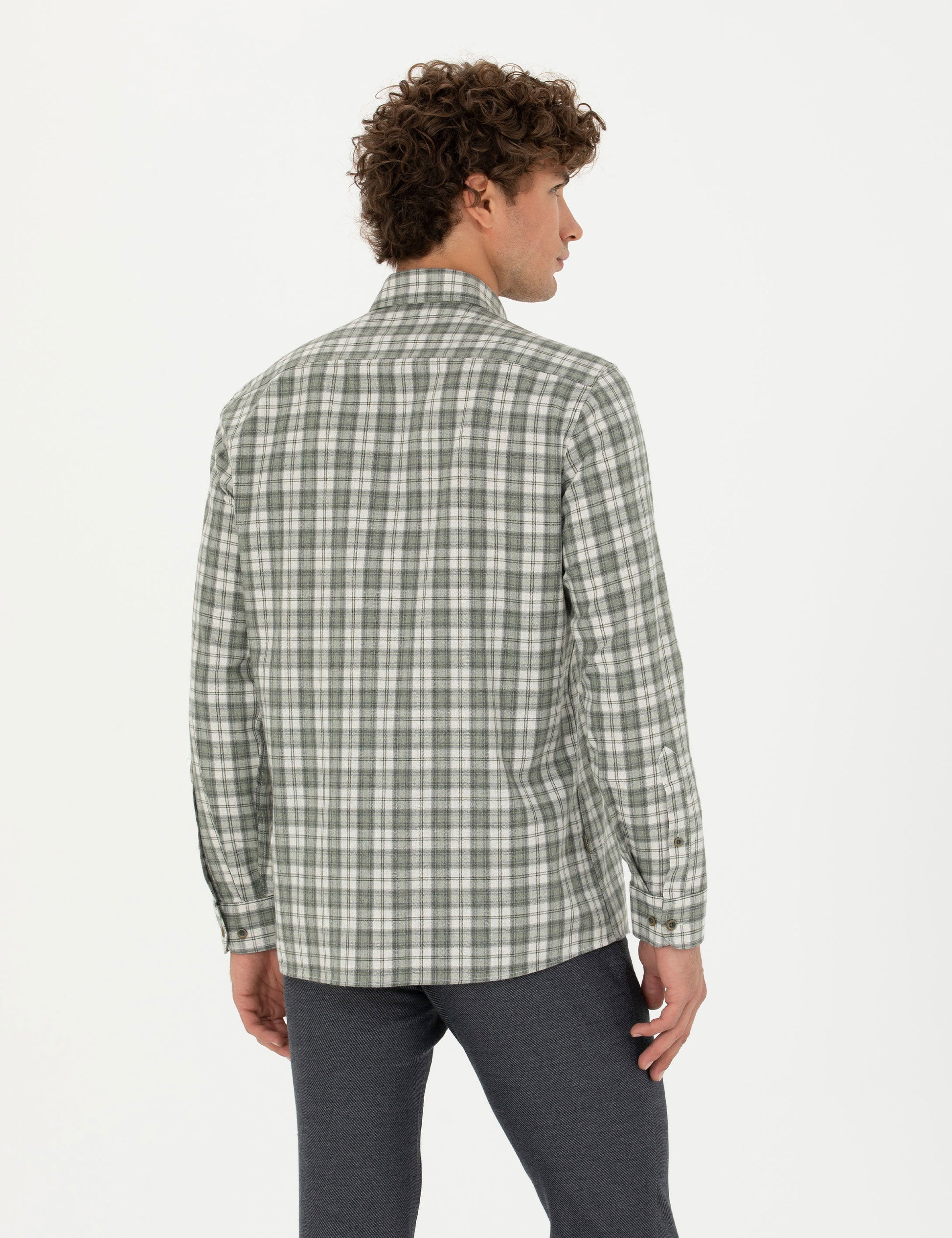 Khaki Regular Fit Long Sleeve Shirt