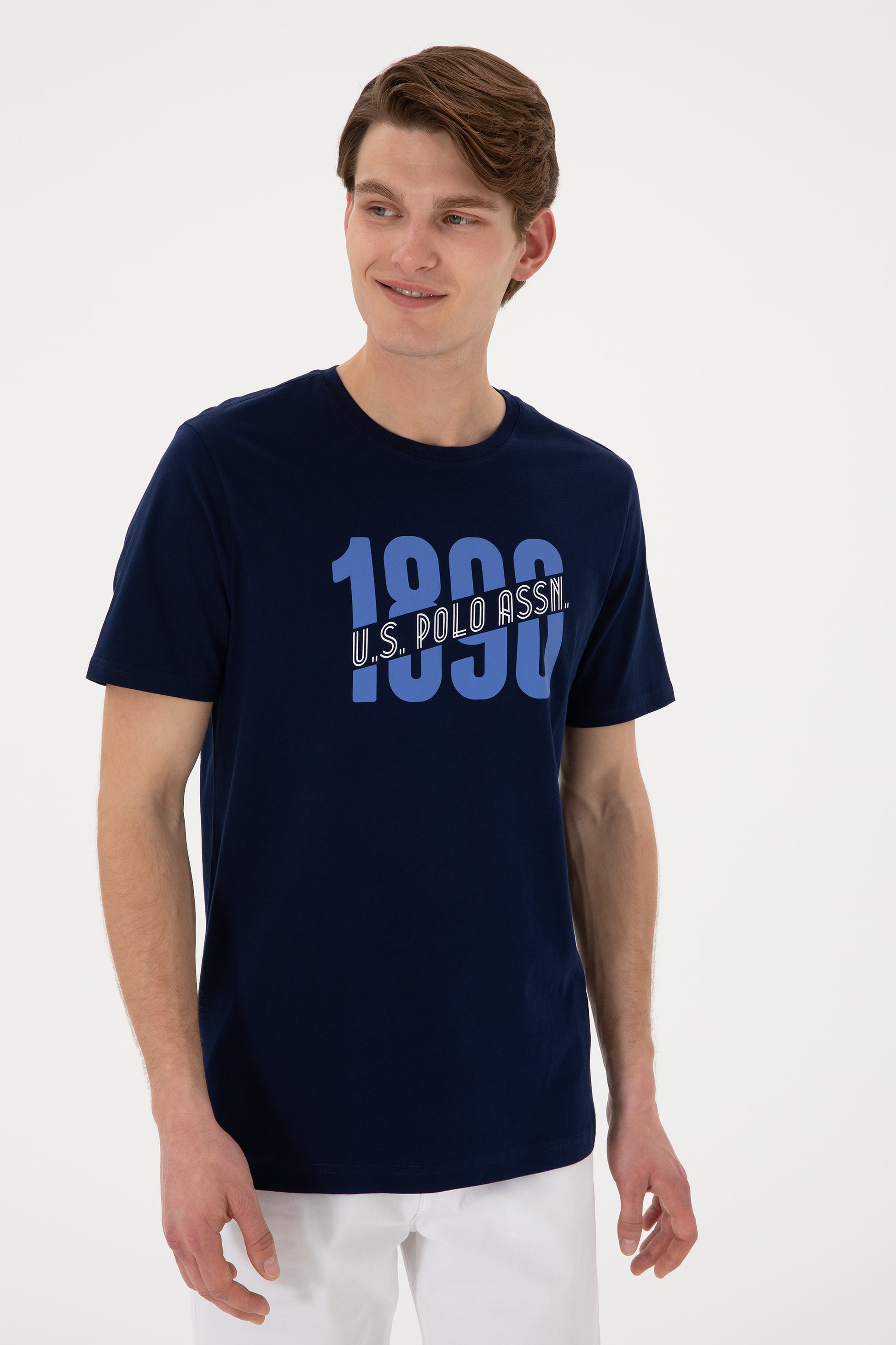 Men's Regular Fit Crew Neck Navy T-Shirt