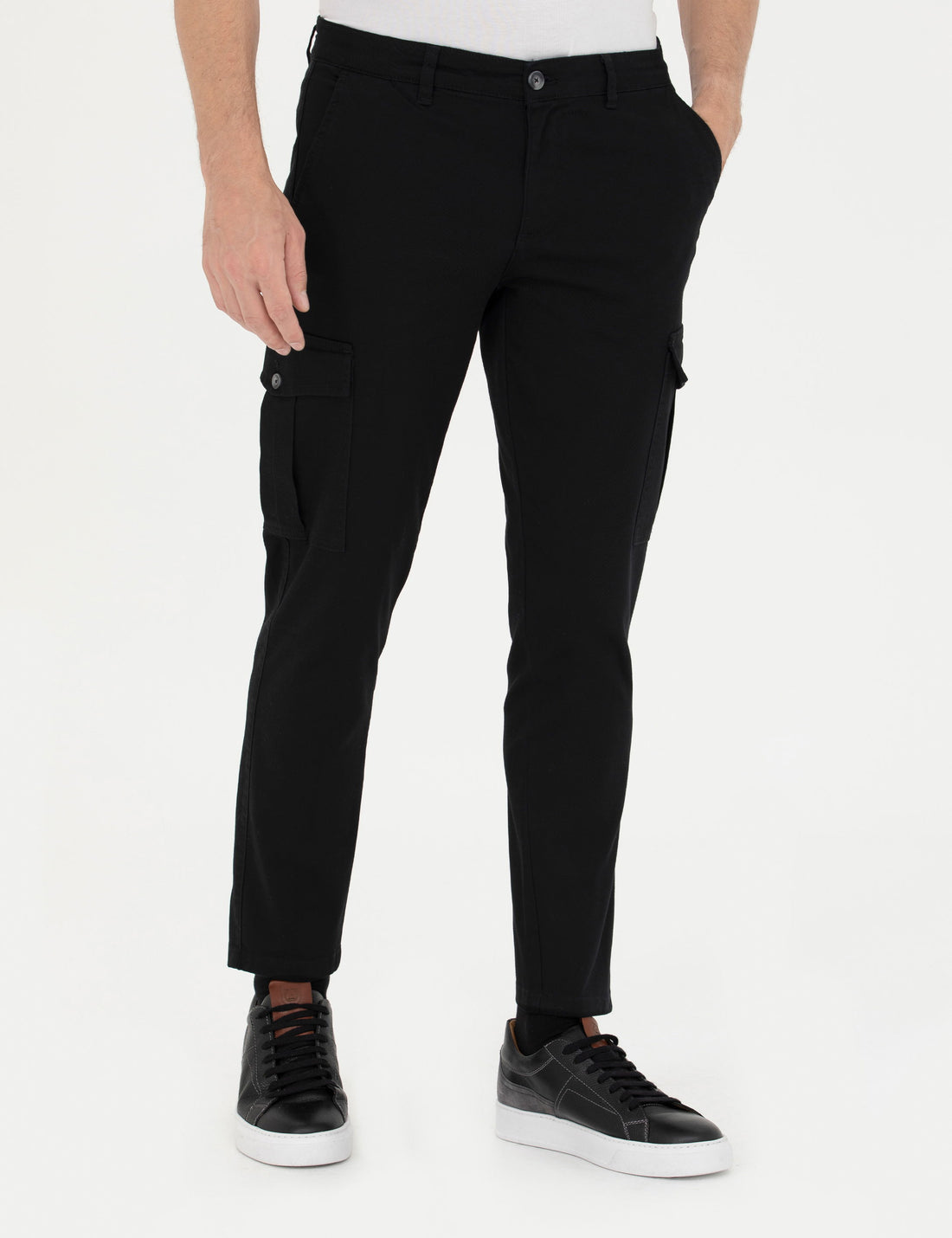 Black Slim Fit Canvas Pants