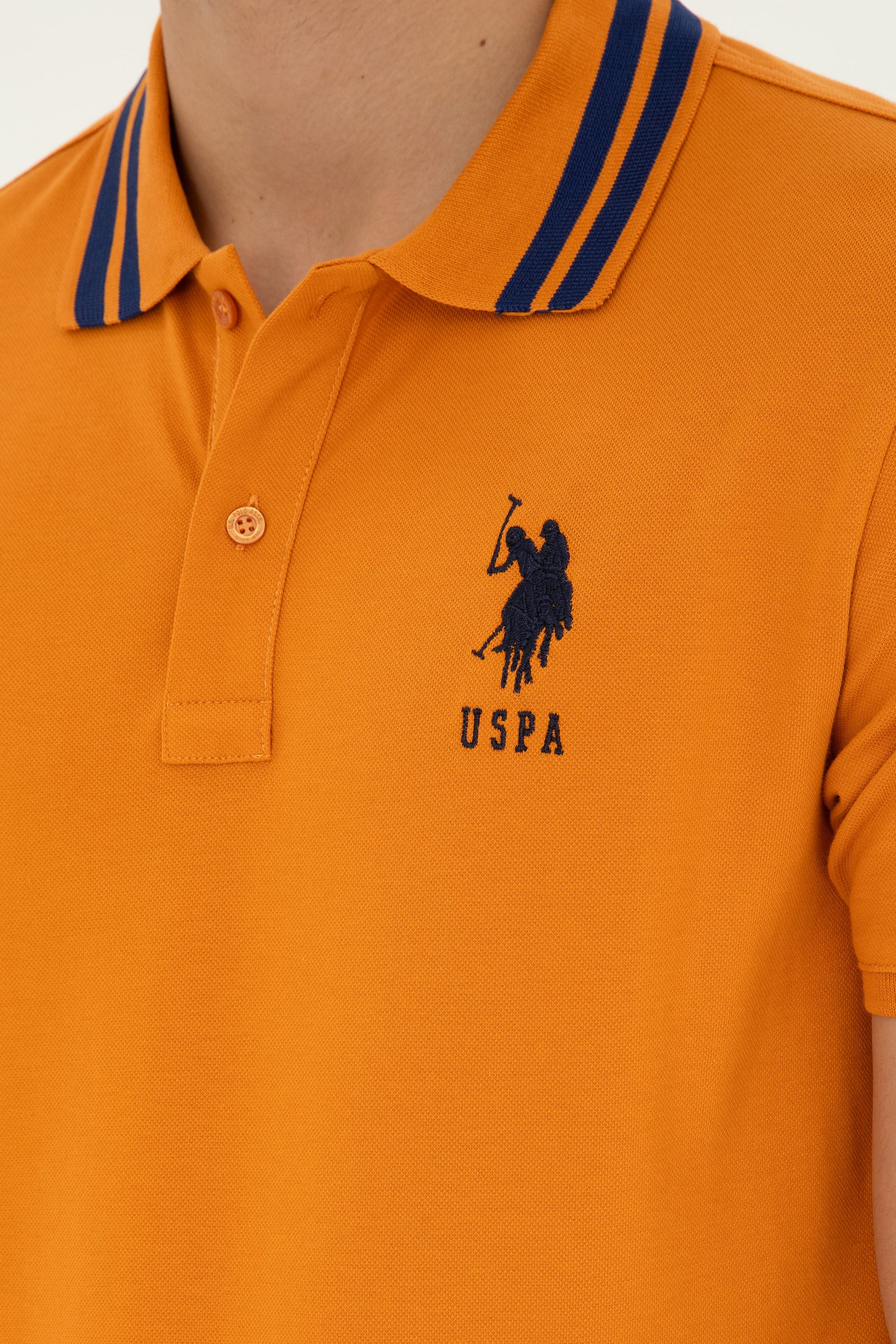 Men's Slim Fit Polo Neck Tile Basic T-Shirt