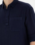 Navy Blue Comfort Fit Long Sleeve Shirt