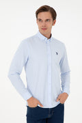 Men's Light Blue Long Sleeve Basic Shirt