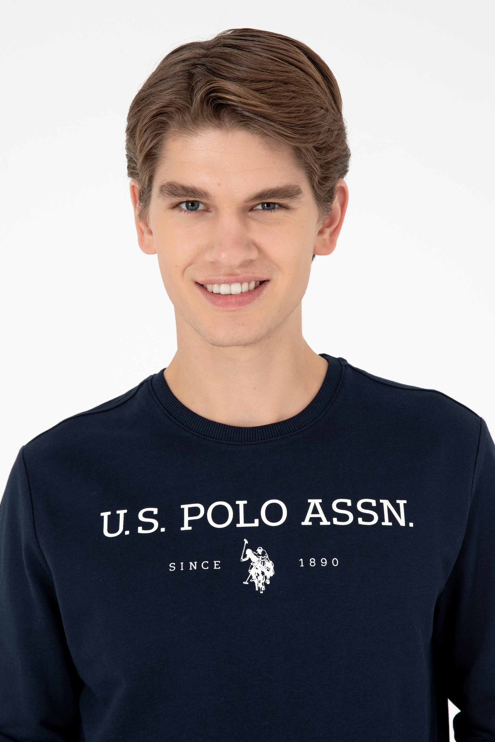 Men's Regular Fit Crew Neck Navy Sweatshirt