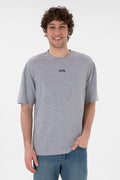 Men's Comfort Fit Crew Neck Grey Melange T-Shirt