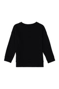 Girls' Black Crew Neck Basic Sweatshirt