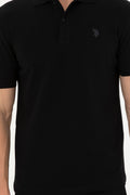 Men's Slim Fit Polo Neck Black Basic T-Shirt
