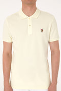 Men's Slim Fit Polo Neck Lemon Basic T-Shirt
