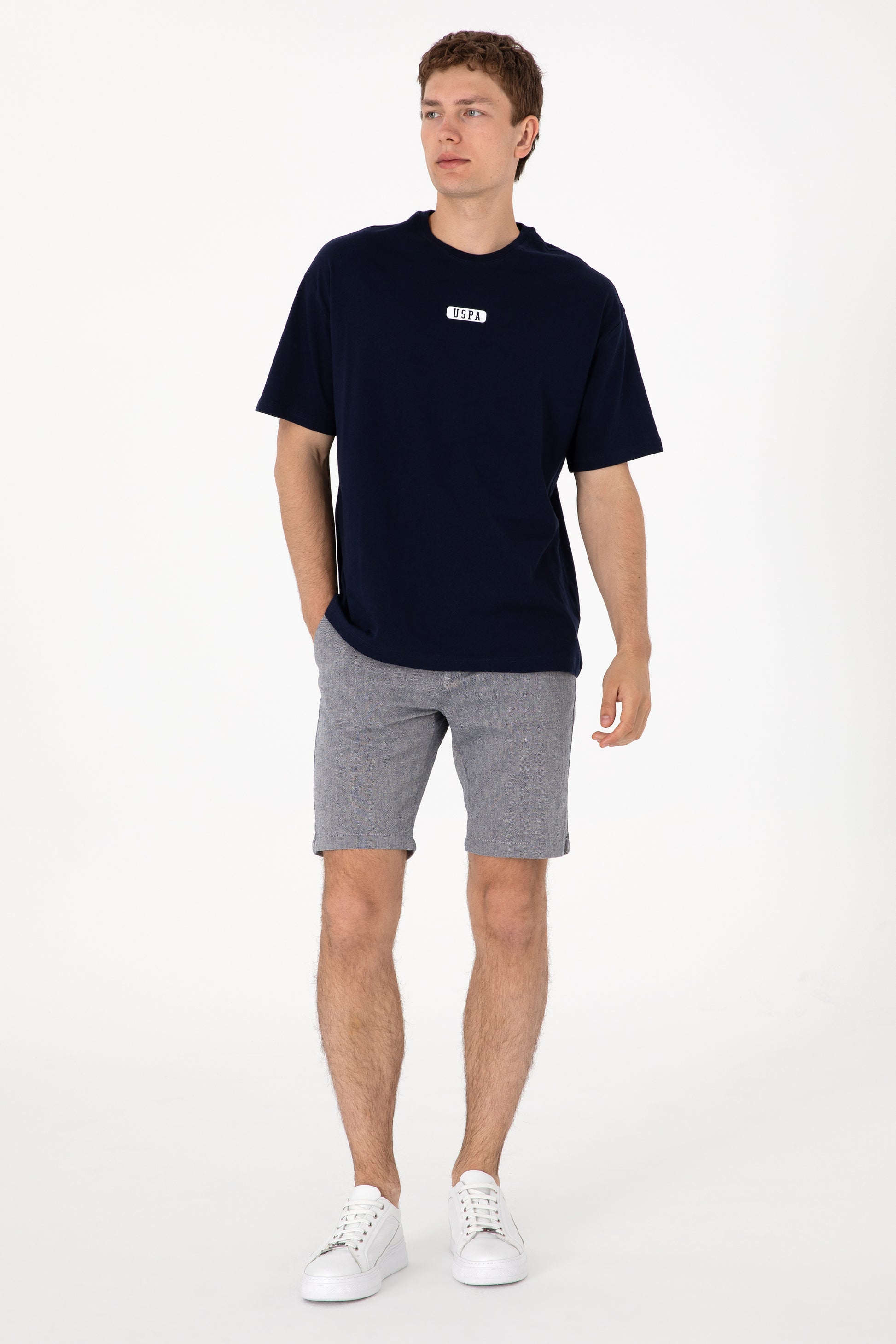 Men's Oversize Fit Crew Neck Navy T-Shirt