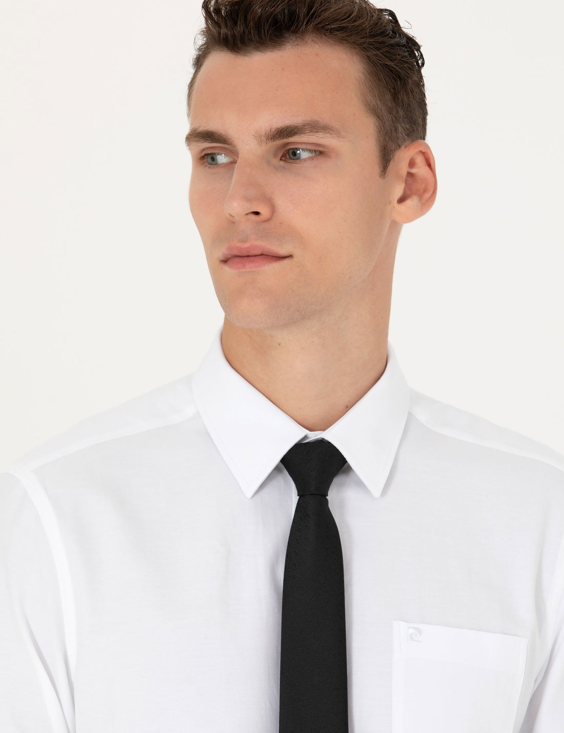White Regular Fit Long Sleeve Basic Shirt