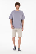 Men's Oversize Fit Crew Neck Grey T-Shirt